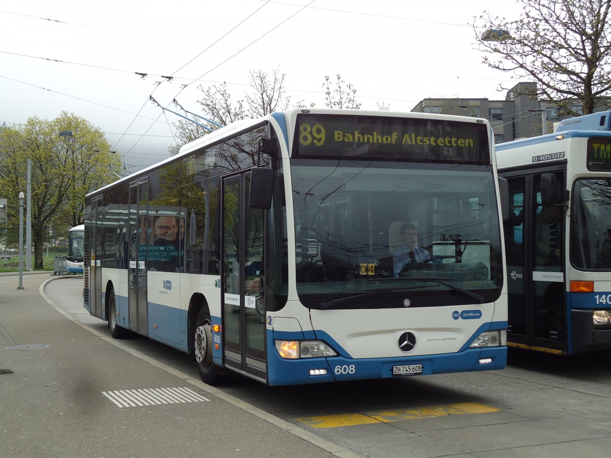 (143'797) - VBZ Zrich - Nr. 608/ZH 745'608 - Mercedes am 21. April 2013 in Zrich, Strassenverkehrsamt