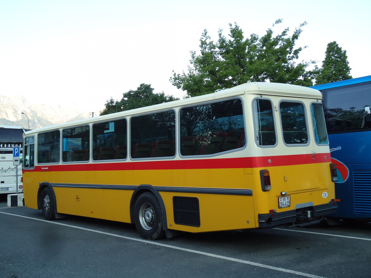 (144'822) - Overney, Bern - BE 284'415 - Saurer/Tscher (ex Autopostale, Croglio Nr. 10; ex Monti, Cademario Nr. 10; ex PostAuto Graubnden; ex Frigg, Zernez; ex P 24'403) am 6. Juni 2013 in Thun, Seestrasse