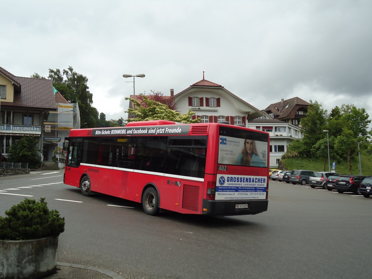 (144'979) - Bernmobil, Bern - Nr. 402/BE 612'402 - MAN/Gppel am 10. Juni 2013 beim Bahnhof Konolfingen