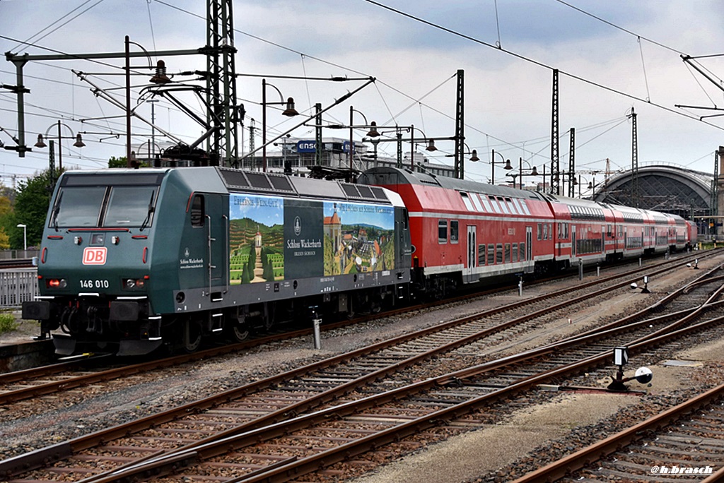 145 010 stand mit einen RE am hbf dresden,28.04.17