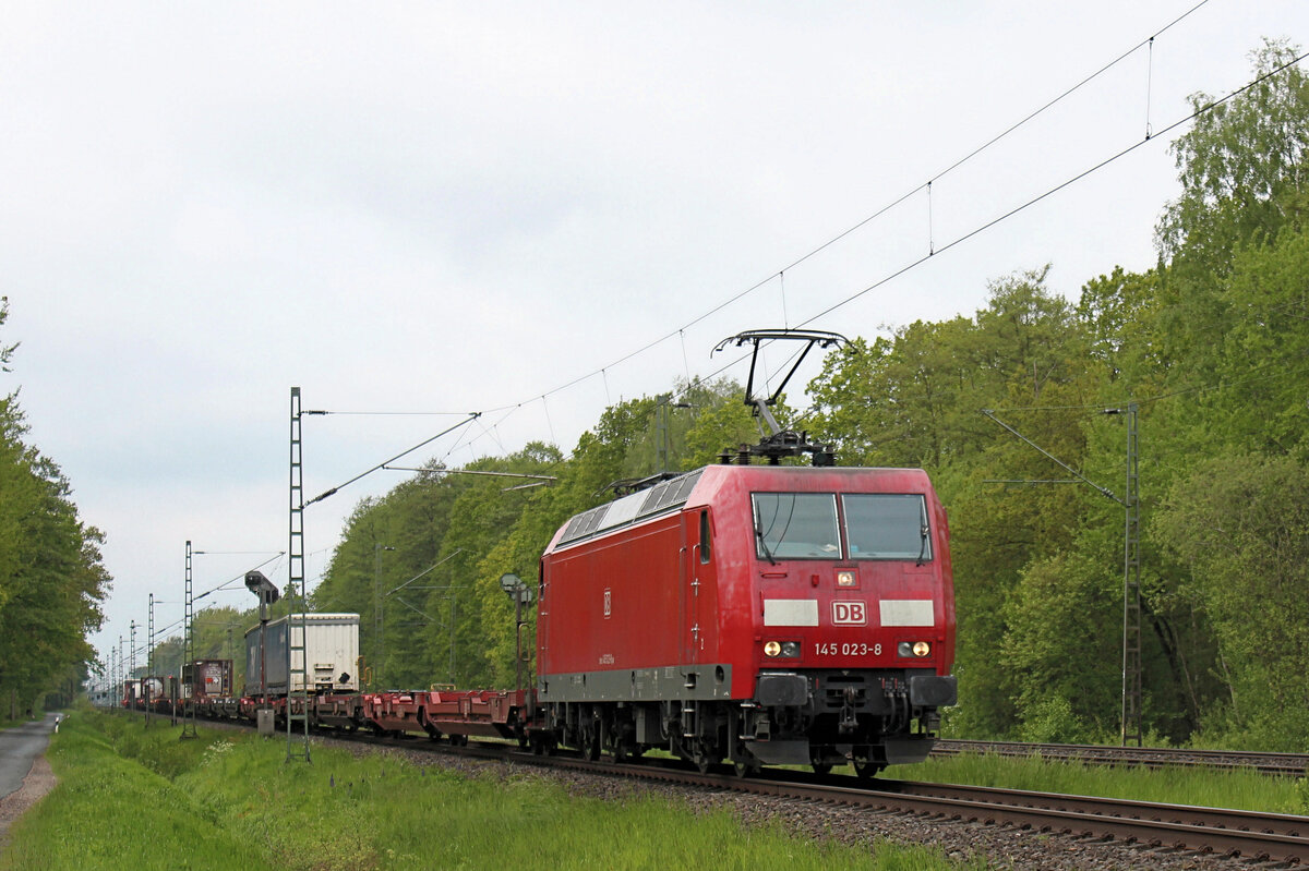 145 023-8 am 26.05.2021 in Tostedt - Dreihausen.