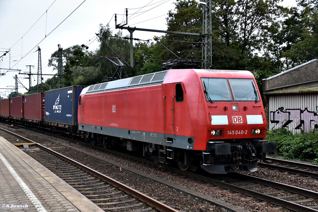 145 040-2 zog einen containerzug durch hh-harburg,26.08.17