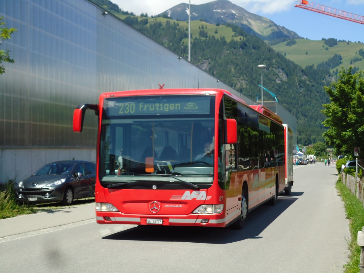 (145'562) - AFA Adelboden - Nr. 27/BE 26'773 - Mercedes am 30. Juni 2013 in Frutigen, 100 Jahre BLS