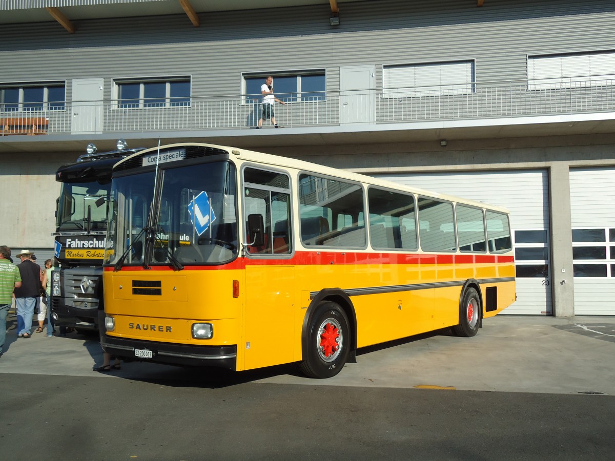 (145'816) - Rubatscher, Seewen - SZ 200'017 - Saurer/R&J (ex Brtsch, Bttenhardt; ex P 24'361) am 20. Juli 2013 in Seewen, Senn Transporte