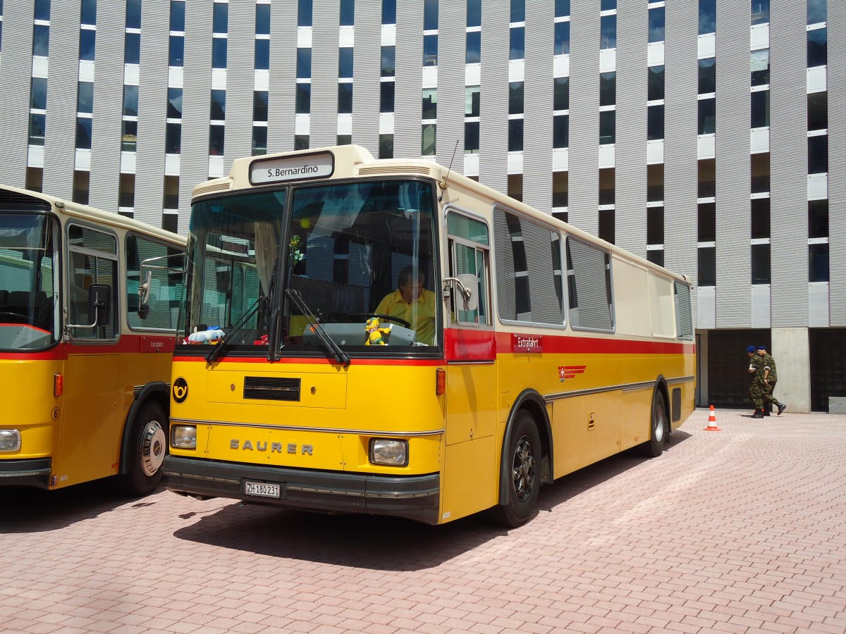 (145'900) - Brndli, Zrich - ZH 180'231 - Saurer/R&J (ex Hofmann, Zrich; ex Pacciarelli, Grono; ex P 25'661) am 20. Juli 2013 in Airolo, Caserna