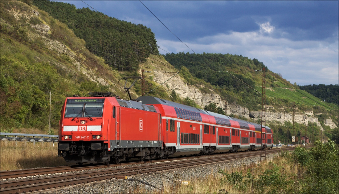 146 247 mit RE nach Frankfurt am Main am 22.08.14 in Karlstadt