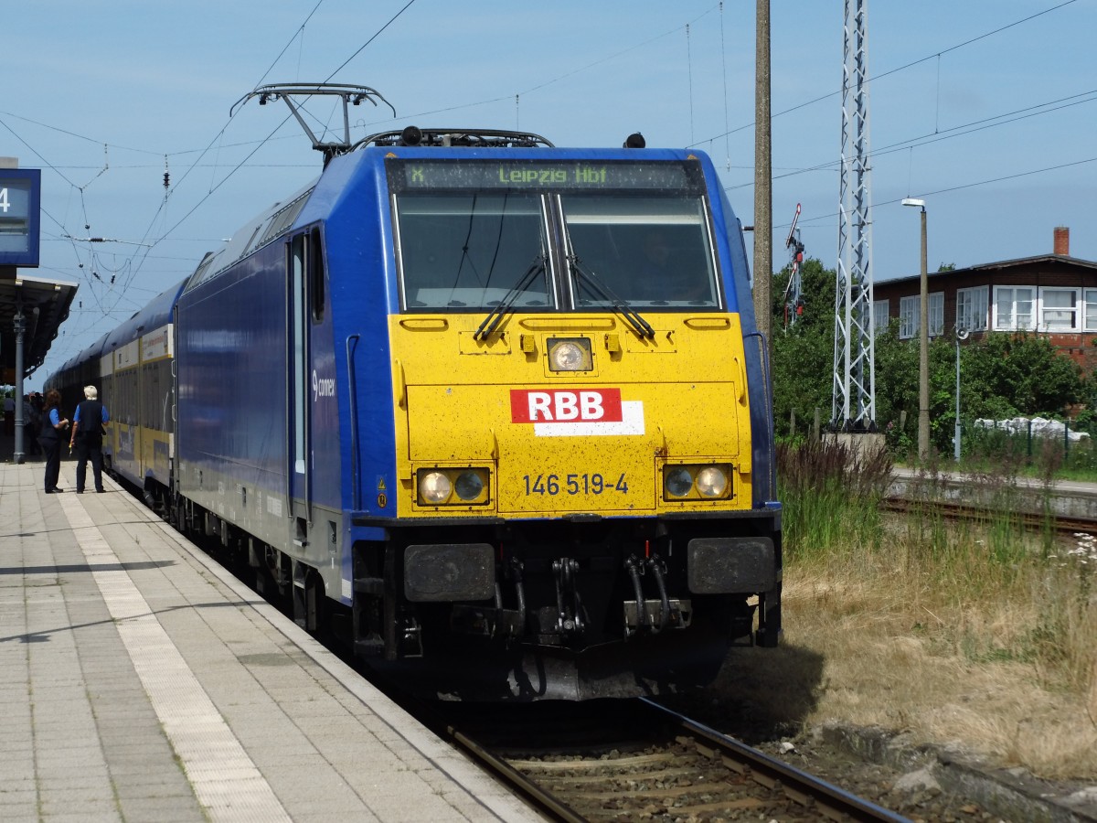 146 519 mit InterConnex in Warnemnde, 17.07.2013.