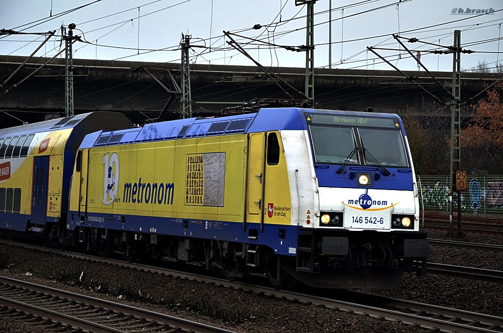 146 542-6 fuhr mit den ME nach bremen vom bf hh-harburg,05.12.14