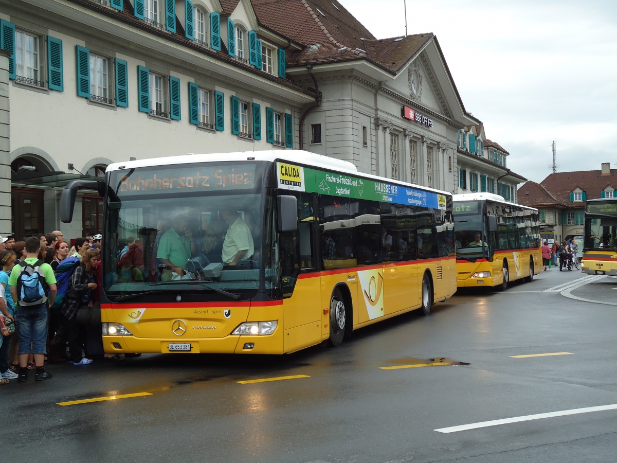 (146'272) - PostAuto Bern - BE 653'384 - Mercedes am 8. August 2013 beim Bahnhof Thun