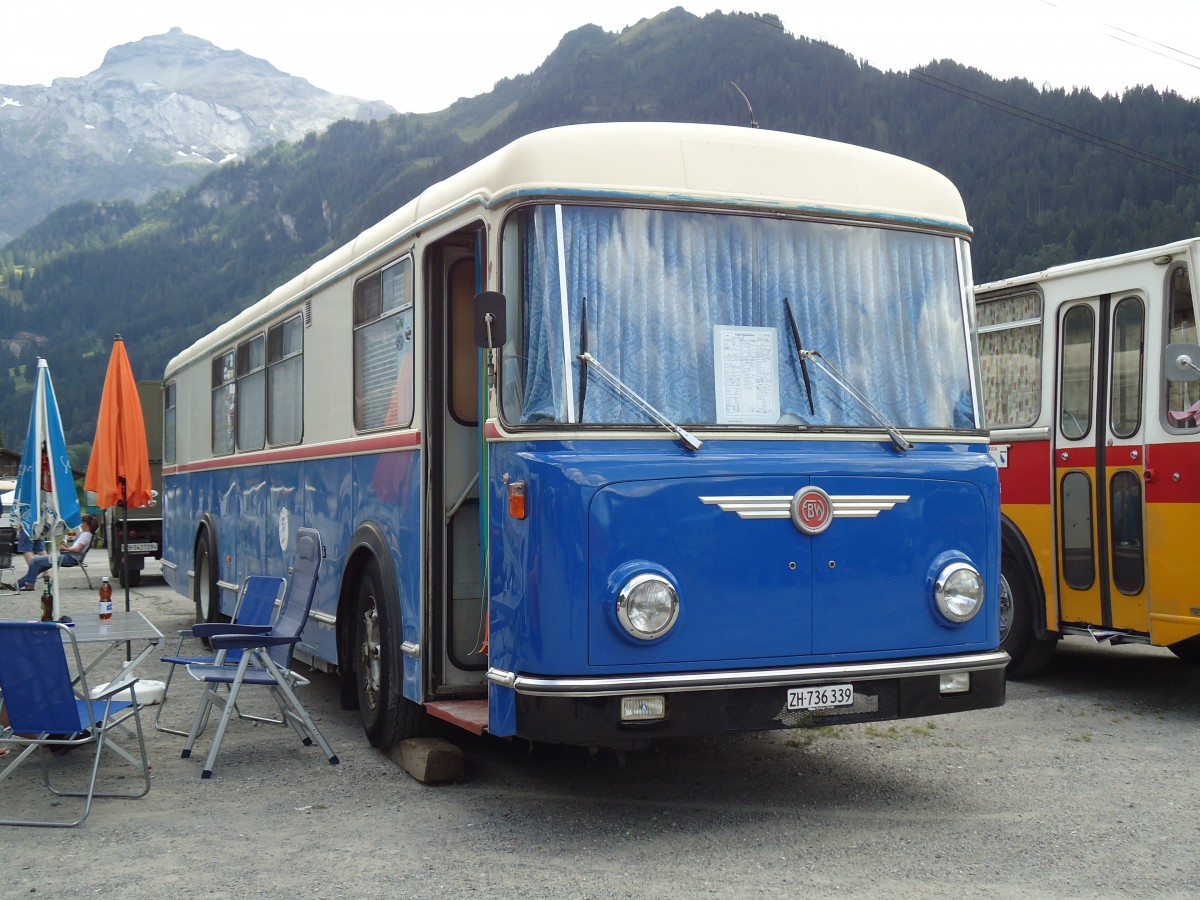 (146'349) - Oswald, Hausen a.A. - ZH 736'339 - FBW/Hess (ex AAGR Rothenburg Nr. 44) am 17. August 2013 in Lenk, Metschbahnen