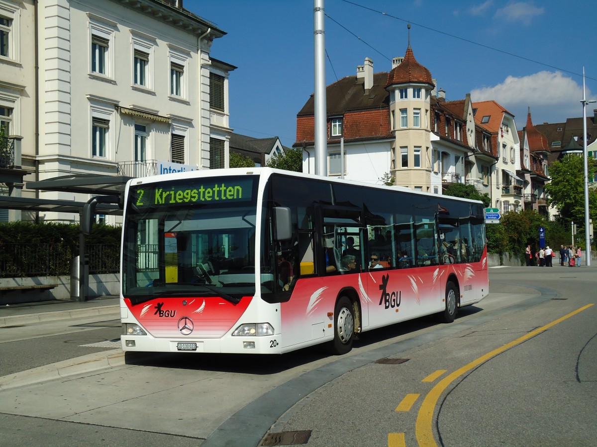 (146'819) - BGU Grenchen - Nr. 20/SO 130'022 - Mercedes am 31. August 2013 beim Hauptbahnhof Solothurn