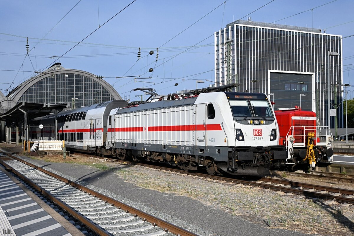 147 567 bei der abfahrt mit einen IC von karlsruhe hbf,29.07.22