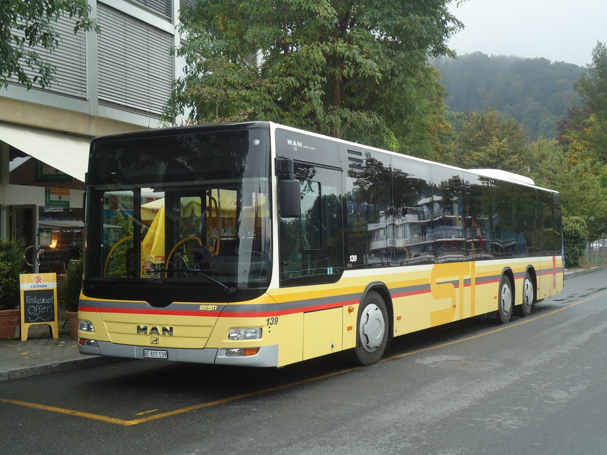 (147'428) - STI Thun - Nr. 139/BE 801'139 - MAN am 30. September 2013 bei der Schifflndte Thun