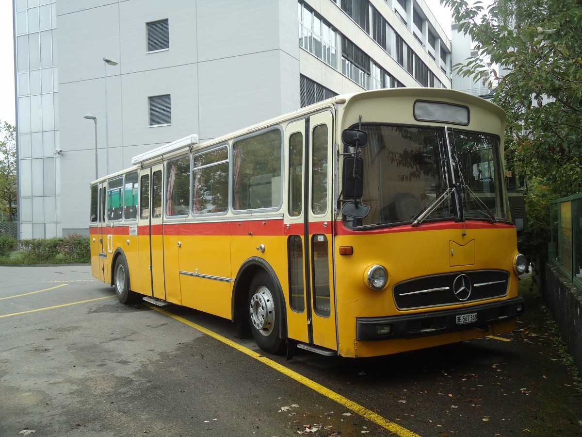 (147'466) - Schweizer, Schliern - BE 567'388 - Mercedes/R&J (ex SBE Mettleneggen, Wattenwil; ex Frommelt, FL-Vaduz) am 6. Oktober 2013 in Bern, Bmpliz