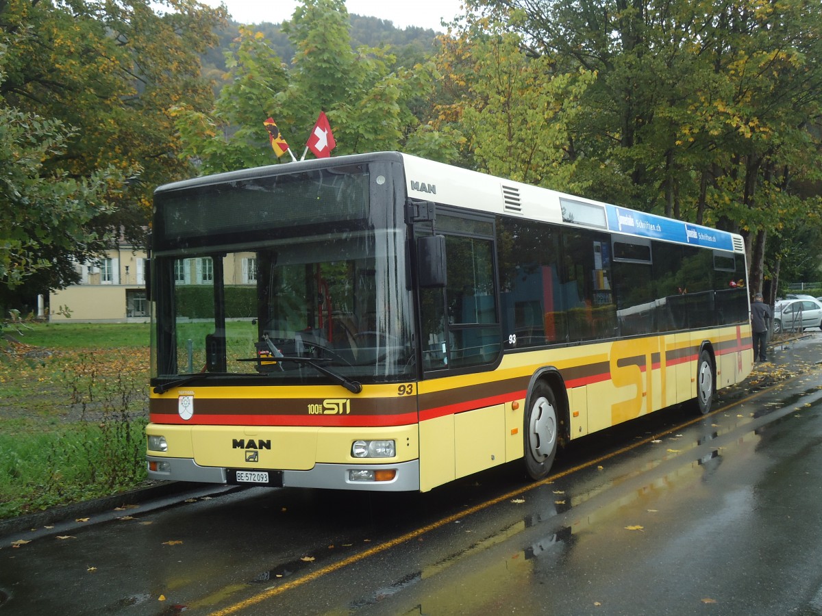 (147'491) - STI Thun - Nr. 93/BE 572'093 - MAN am 10. Oktober 2013 bei der Schifflndte Thun