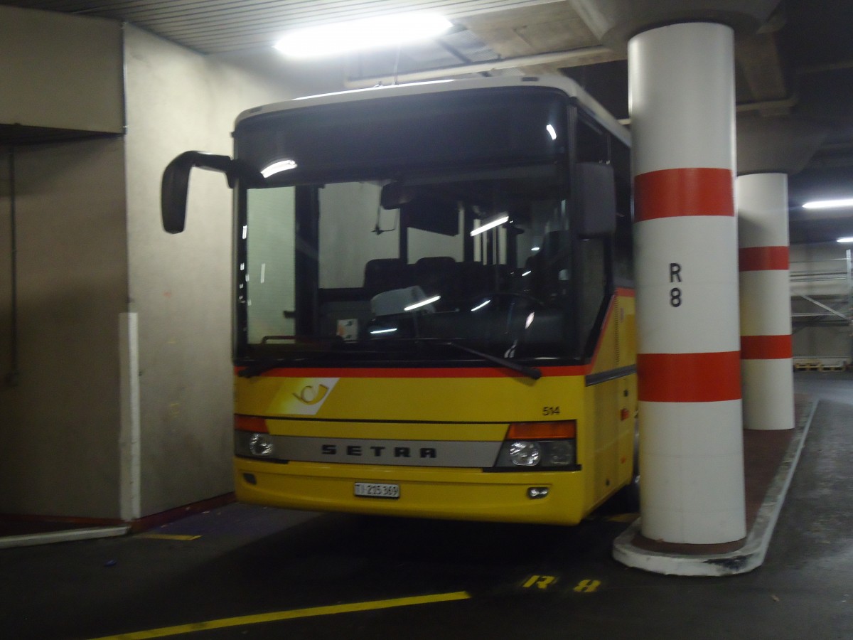 (147'750) - AutoPostale Ticino - Nr. 514/TI 215'369 - Setra am 5. November 2013 in Lugano, Postautostation (Teilaufnahme)