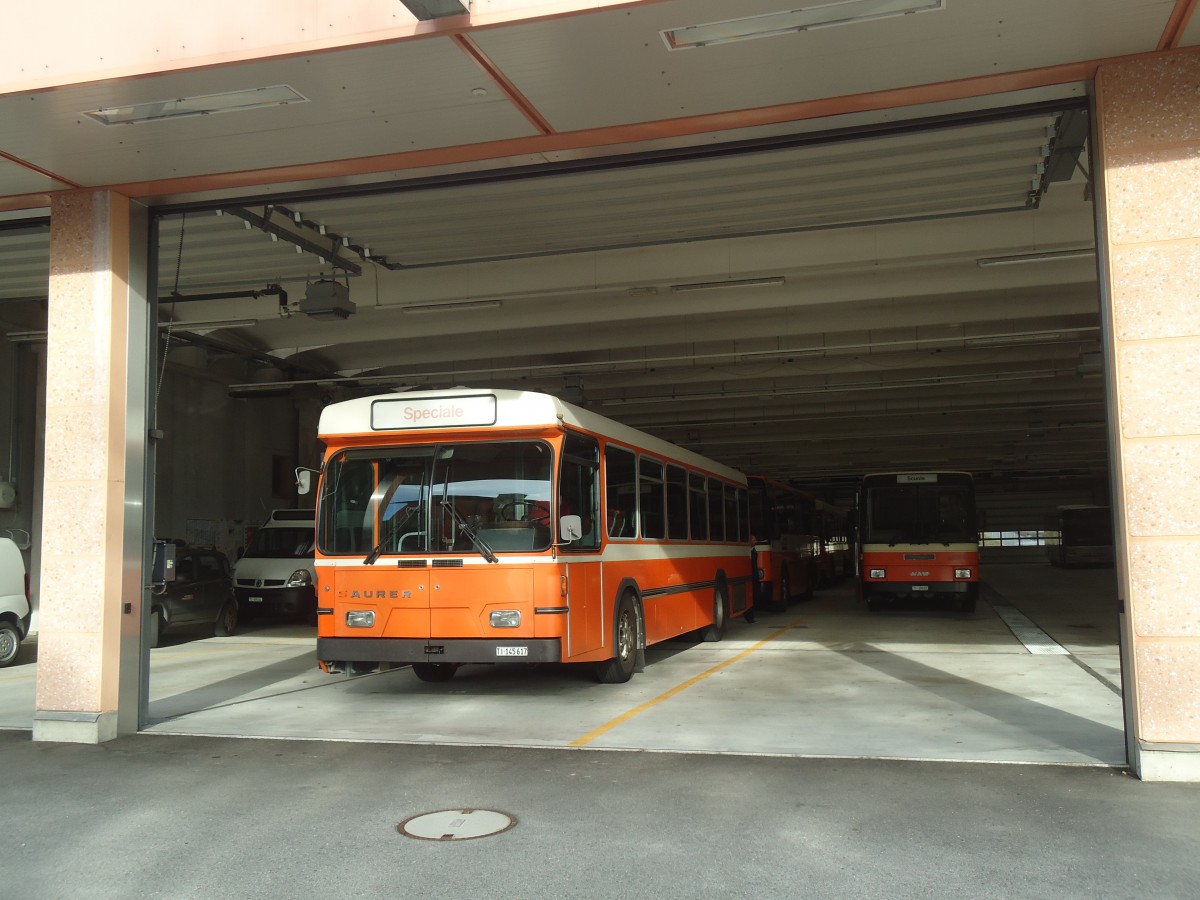 (147'814) - AMSA Chiasso - Nr. 17/TI 145'617 - Saurer/Hess am 6. November 2013 in Balerna, Rimessa