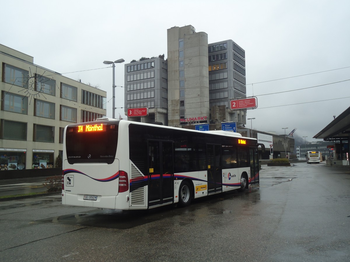 (148'471) - Voegtlin-Meyer, Brugg - Nr. 119/AG 18'562 - Mercedes am 26. Dezember 2013 beim Bahnhof Brugg