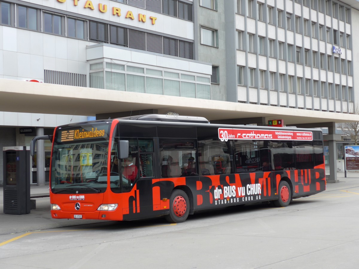 (149'143) - SBC Chur - Nr. 5/GR 97'505 - Mercedes am 1. Mrz 2014 beim Bahnhof Chur