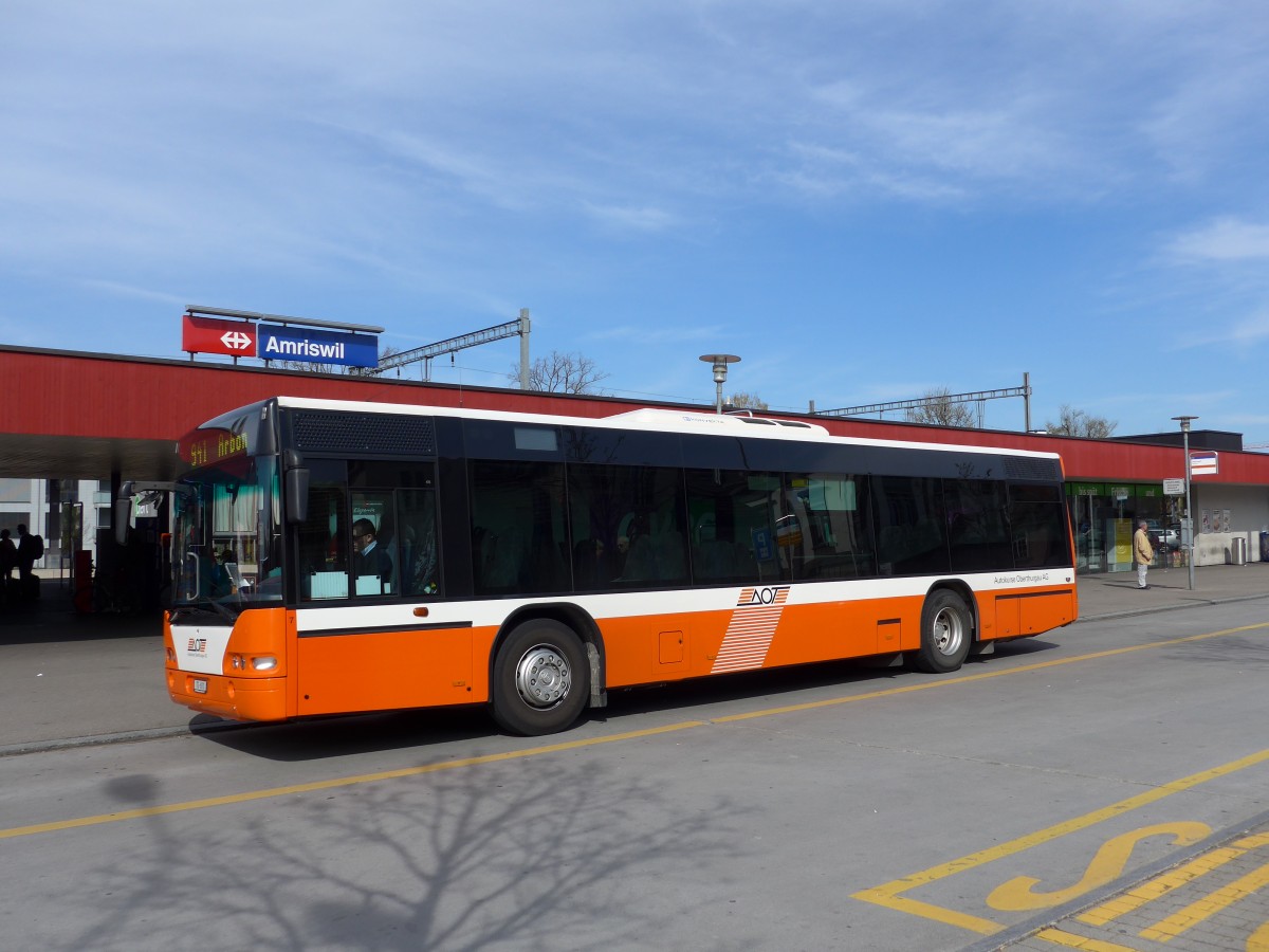 (149'449) - AOT Amriswil - Nr. 7/TG 691 - Neoplan (ex Vorfhrfahrzeug) am 29. Mrz 2014 beim Bahnhof Amriswil