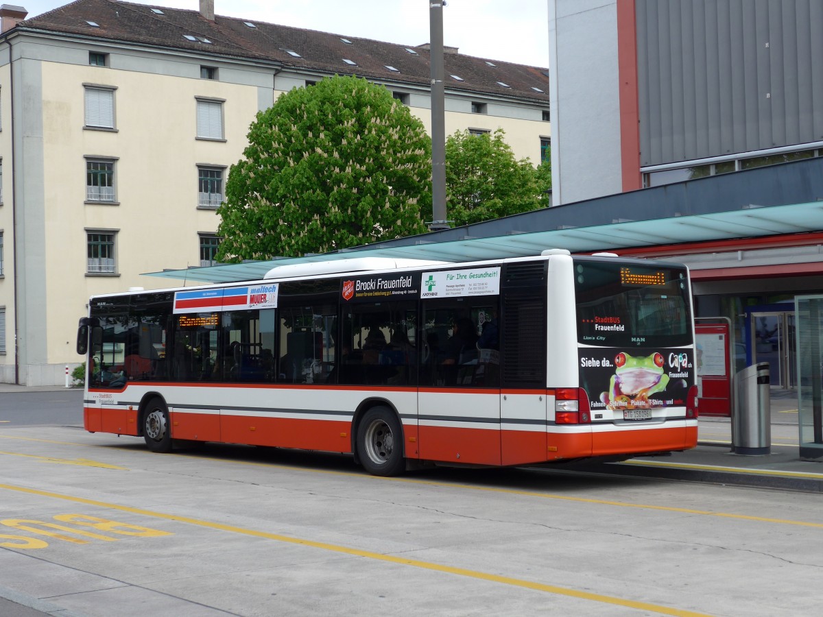 (149'716) - PostAuto Ostschweiz - TG 158'096 - MAN am 21. April 2014 beim Bahnhof Frauenfeld