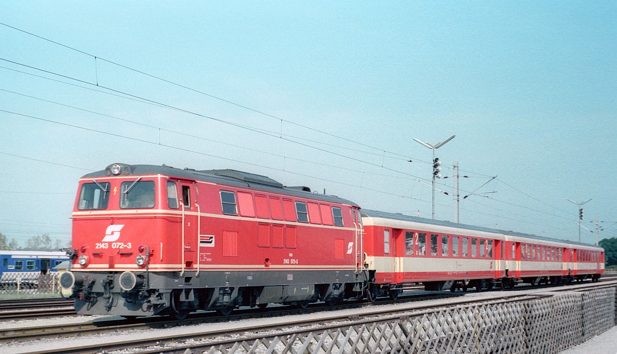 150 Jahre Eisenbahn in Österreich: ÖBB 2143.72 Strasshof 12.09.1987