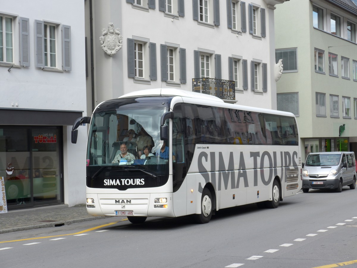 (150'550) - Aus Belgien: Sima Tours, Lichtervelde - 1-CMD-465 - MAN am 10. Mai 2014 in Altdorf, Telldenkmal 