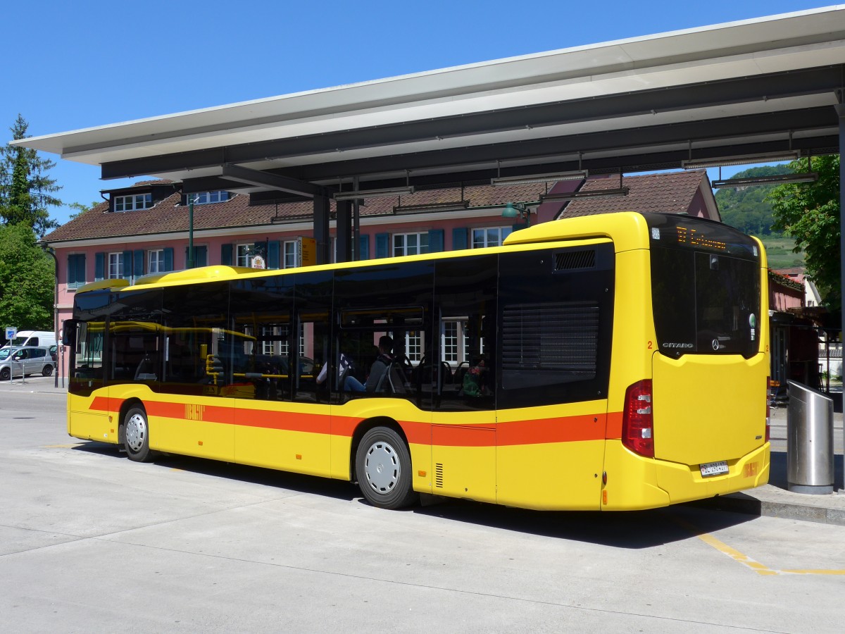 (150'705) - BLT Oberwil - Nr. 2/BL 198'417 - Mercedes am 18. Mai 2014 beim Bahnhof Sissach