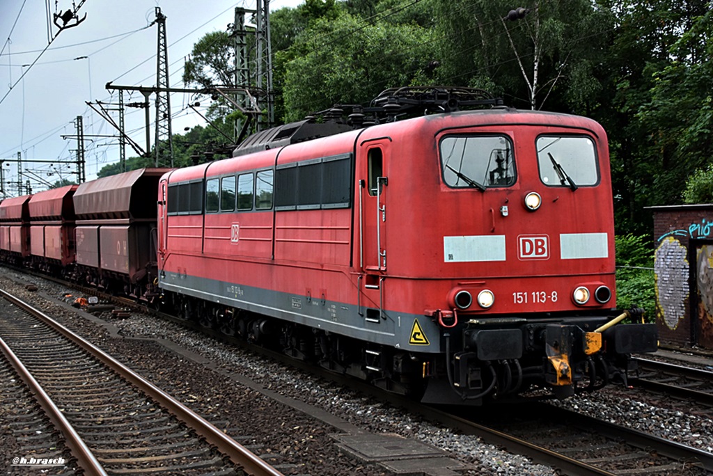 151 113-8 zog einen leeren ganzzug durch hh-harburg,16.06.16