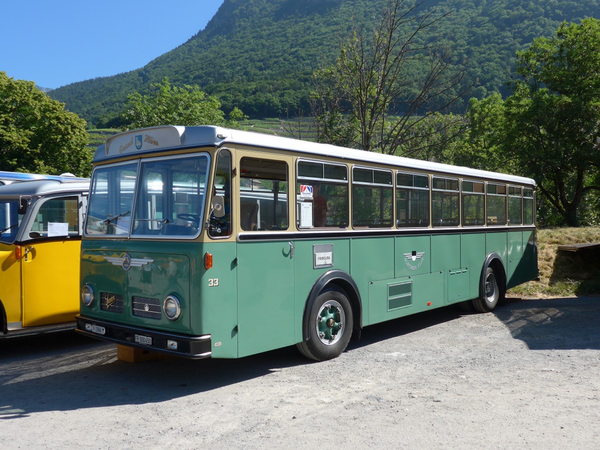 (151'613) - Oldtimer Club 33, Tafers - Nr. 33/FR 300'450 - Saurer/Hess (ex GFM Fribourg Nr. 33) am 21. Juni 2014 in Aigle, Saurertreffen