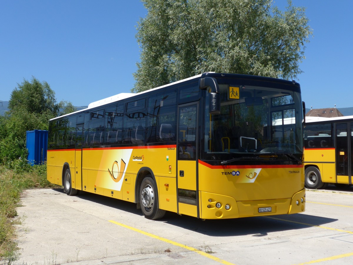 (151'747) - CarPostal Ouest - VD 525'421 - Temsa am 21. Juni 2014 in Yverdon, Garage