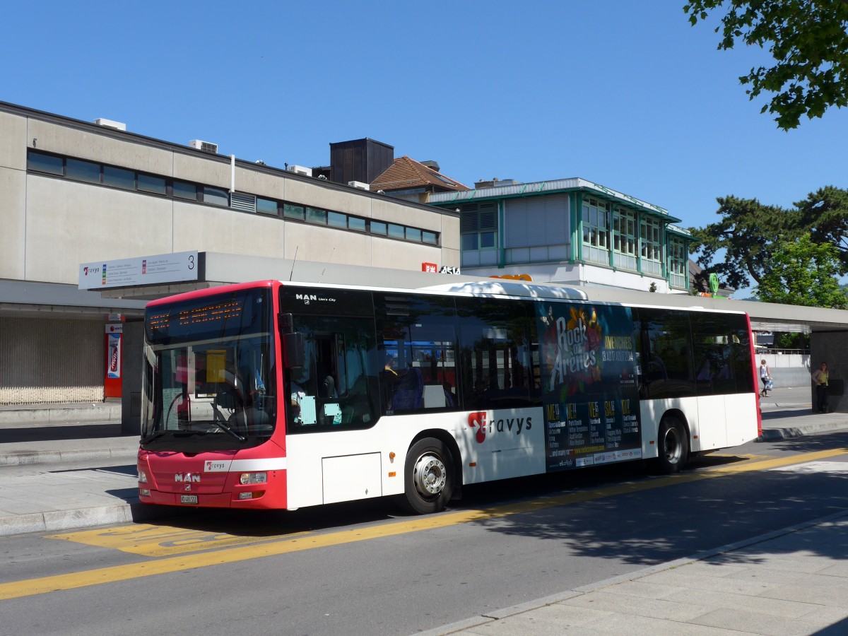 (151'766) - TRAVYS Yverdon - VD 486'500 - MAN am 21. Juni 2014 beim Bahnhof Yverdon