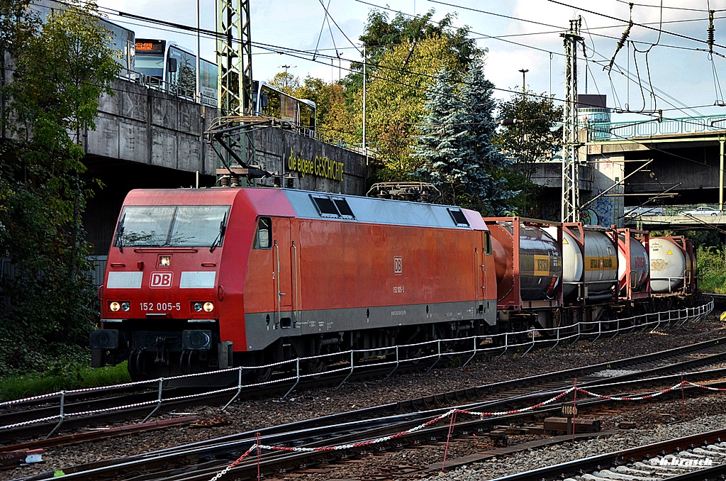 152 005-5 zog einen containerzug durch hh-harburg,datum 10.10.14