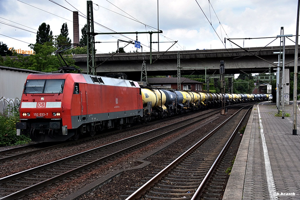 152 033-7 fuhr mit einen tanker durch hh-harburg,05.08.16