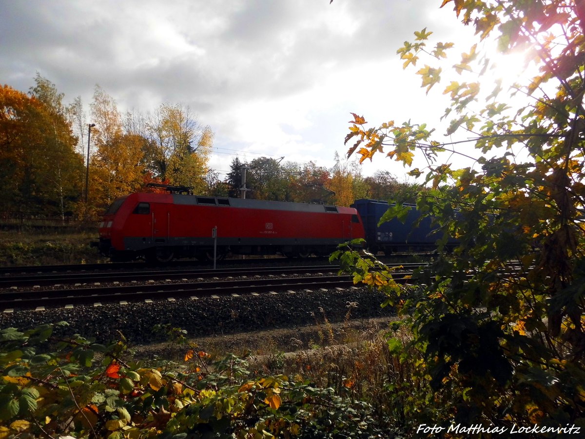 152 057-6 mit einem Gterzug in Leipzig-Plagwitz am 2.11.16