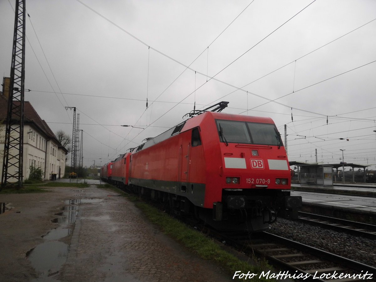 152 070 und 152 045 abgestellt in Grokorbetha am 17.4.16