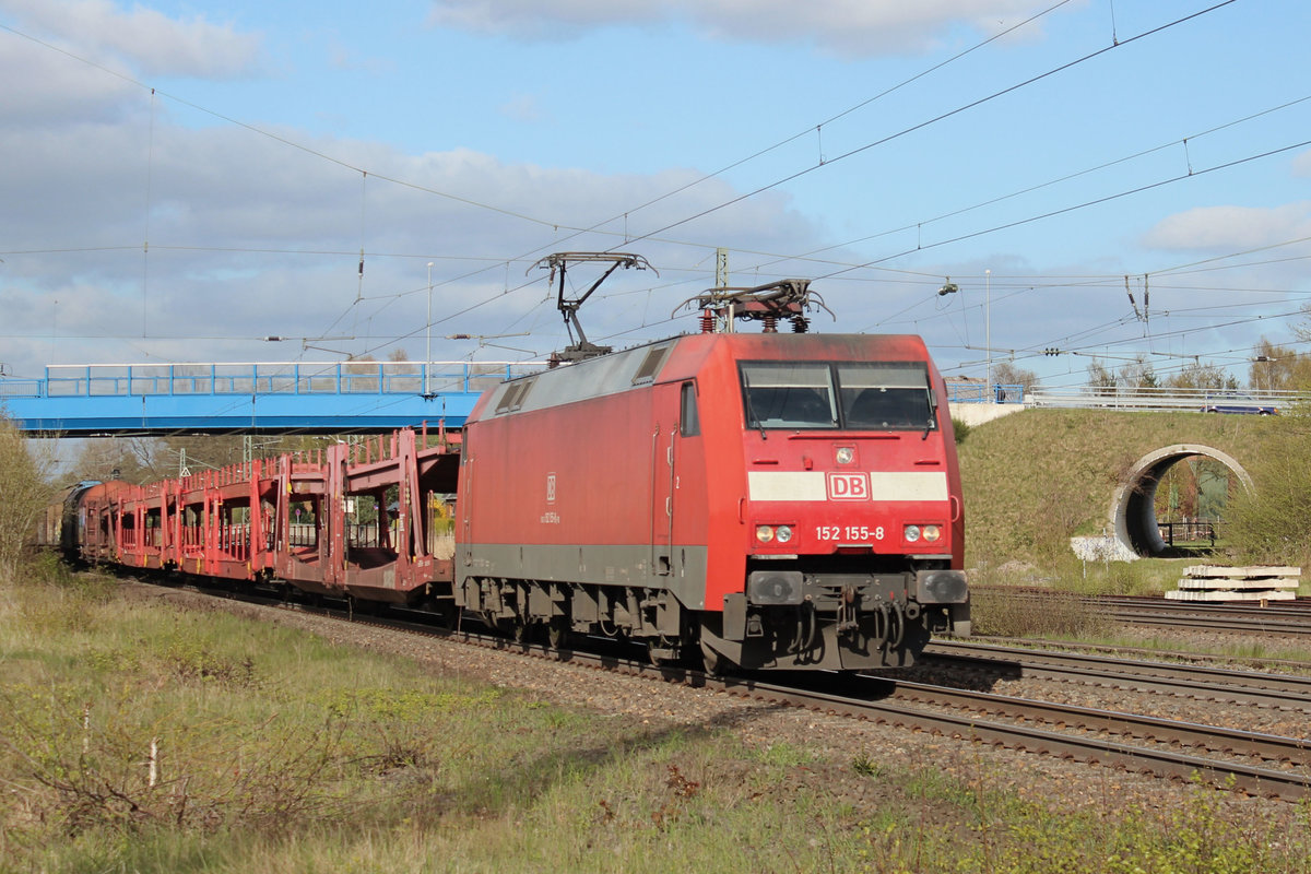 152 155-8 mit einen  Gemischten  am Haken. Tostedt, 22.04.2016