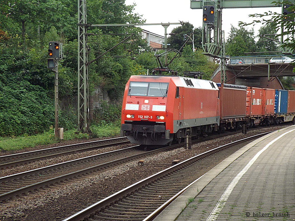 152 167-3 fuhr mit einen ganzzug am 28.08.13 durch hh-harburg