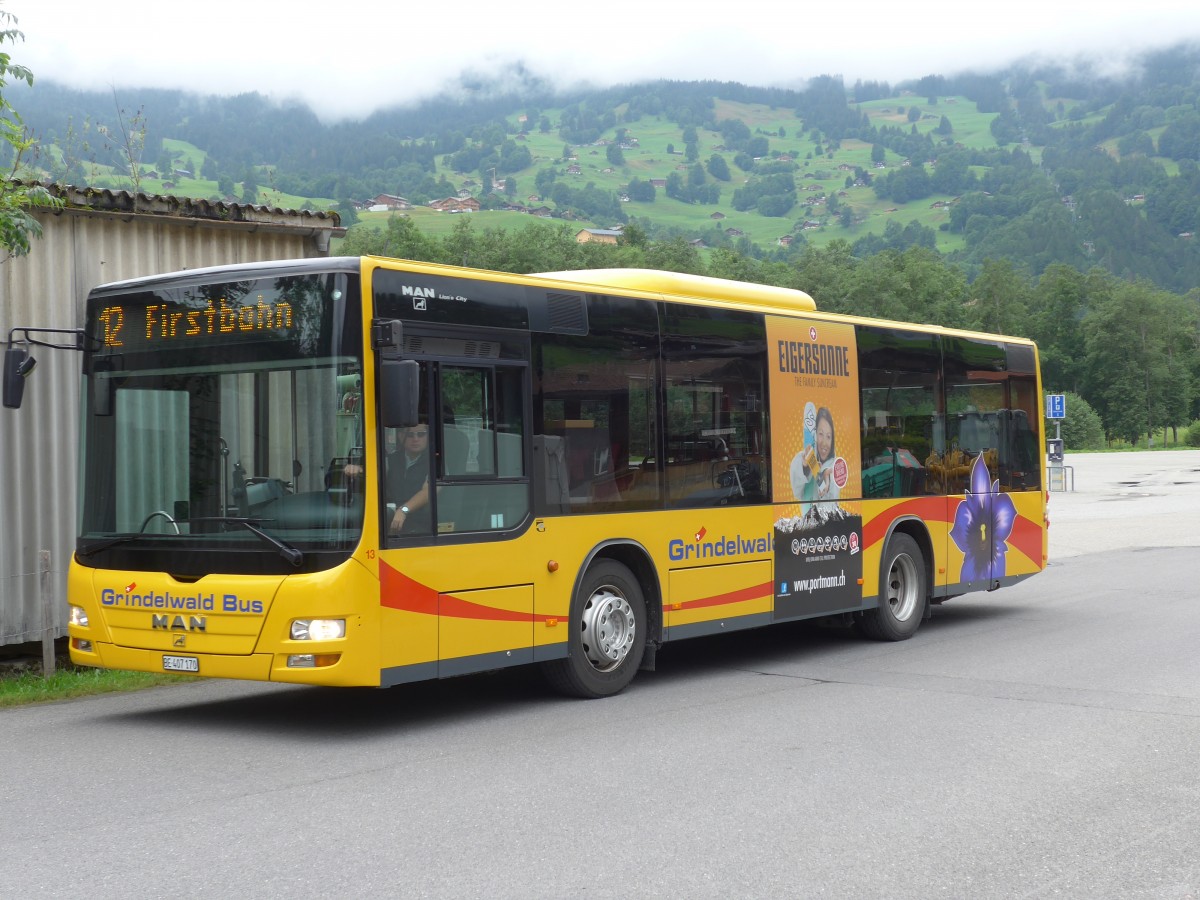 (153'575) - AVG Grindelwald - Nr. 13/BE 407'170 - MAN/Gppel am 3. August 2014 in Grindelwald, Grund