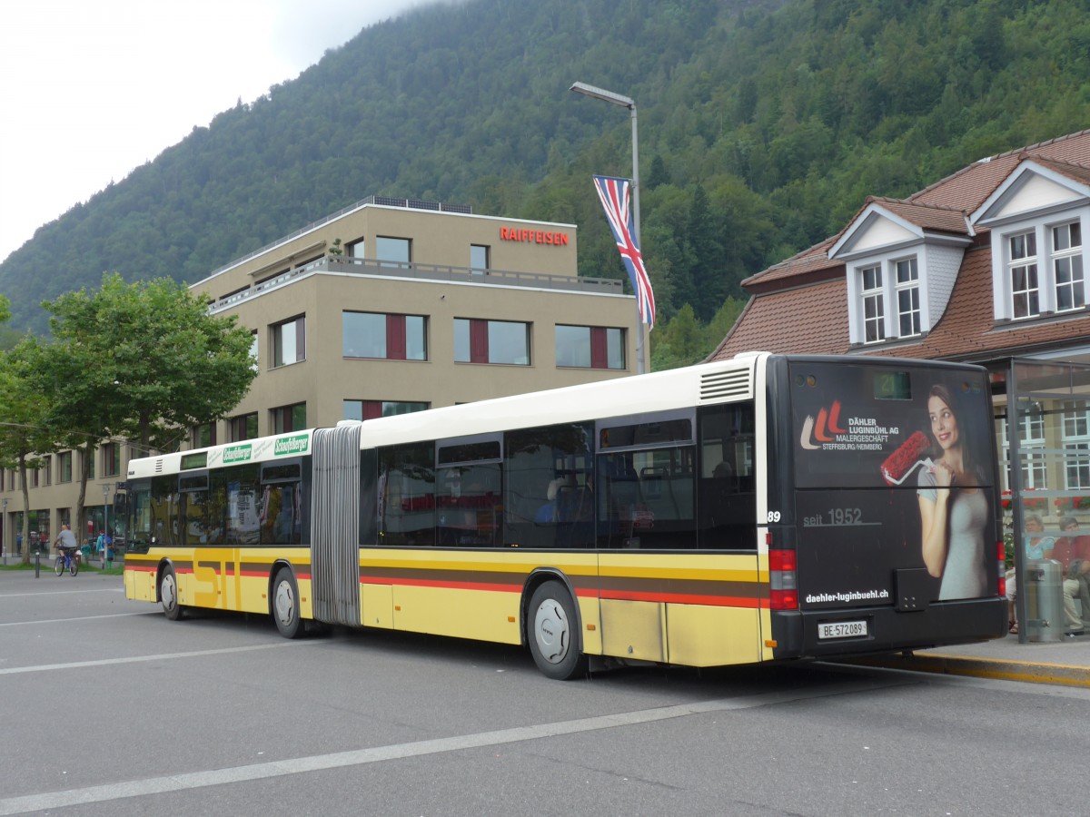 (153'599) - STI Thun - Nr. 89/BE 572'089 - MAN am 3. August 2014 beim Bahnhof Interlaken Ost