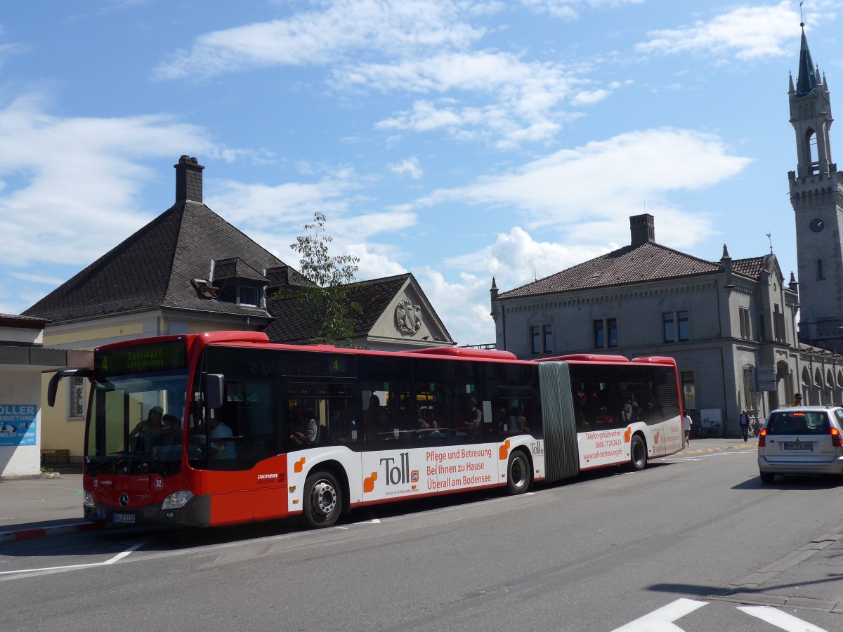 (153'657) - SWK Konstanz - Nr. 32/KN-C 1132 - Mercedes am 4. August 2014 beim Bahnhof Konstanz