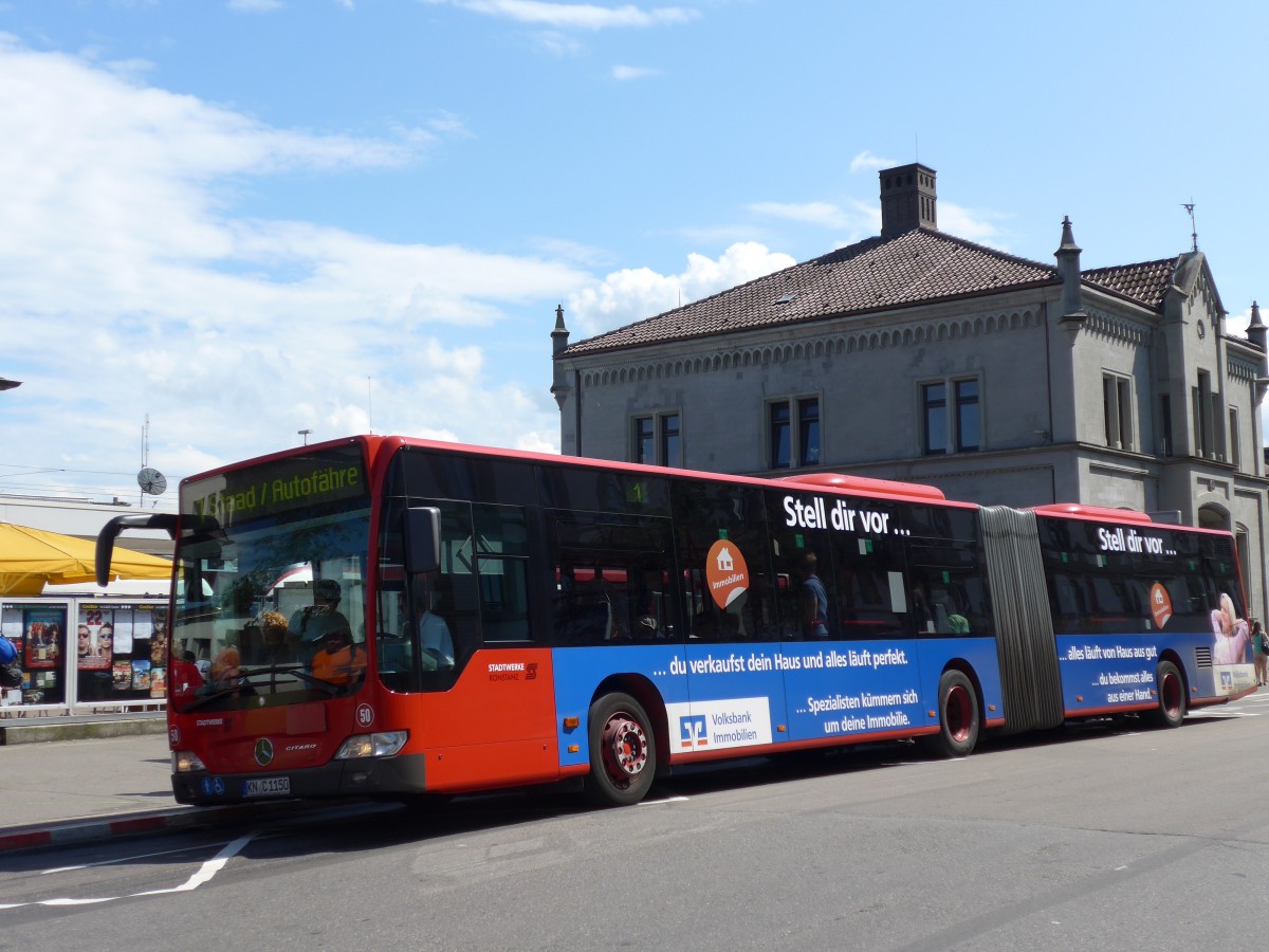 (153'660) - SWK Konstanz - Nr. 50/KN-C 1150 - Mercedes am 4. August 2014 beim Bahnhof Konstanz