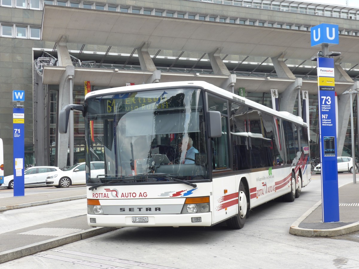 (154'067) - ARAG Ruswil - Nr. 18/LU 15'541 - Setra am 19. August 2014 beim Bahnhof Luzern