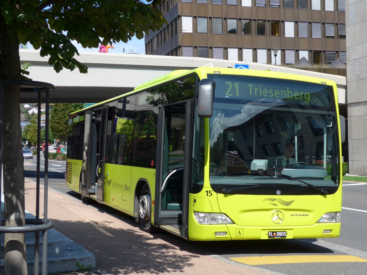 (154'328) - LBA Vaduz - Nr. 15/FL 39'815 - Mercedes am 21. August 2014 in Vaduz, Post