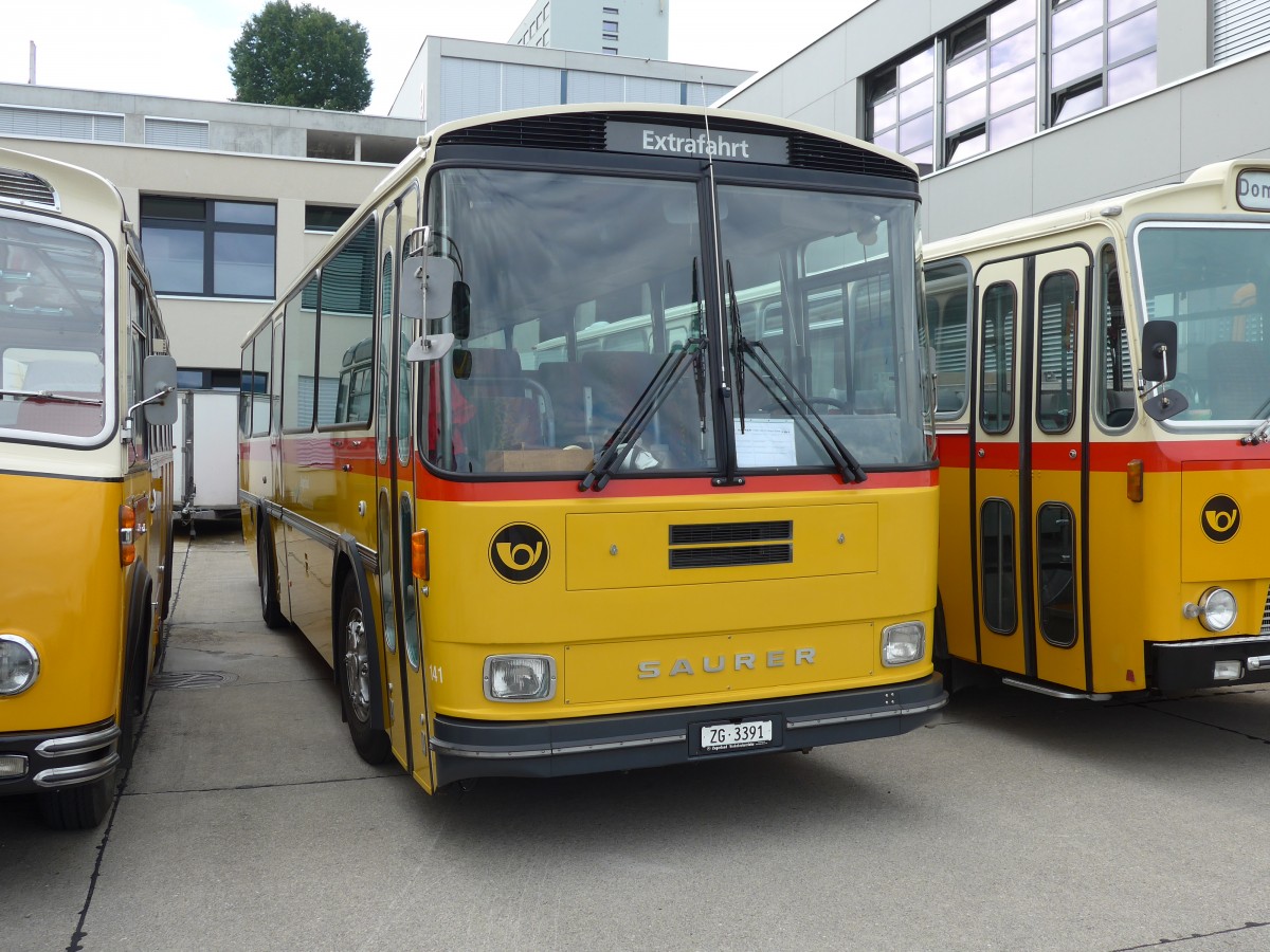 (154'490) - ZVB Zug - Nr. 141/ZG 3391 - Saurer/R&J (ex Nr. 41; ex P 24'354) am 30. August 2014 in Oberkirch, CAMPUS Sursee