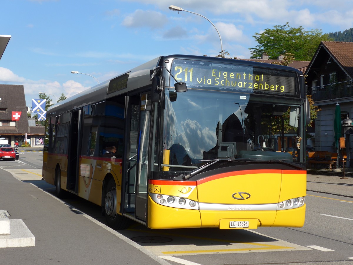 (154'653) - Zurkirchen, Malters - Nr. 9/LU 15'694 - Solaris am 30. August 2014 beim Bahnhof Malters