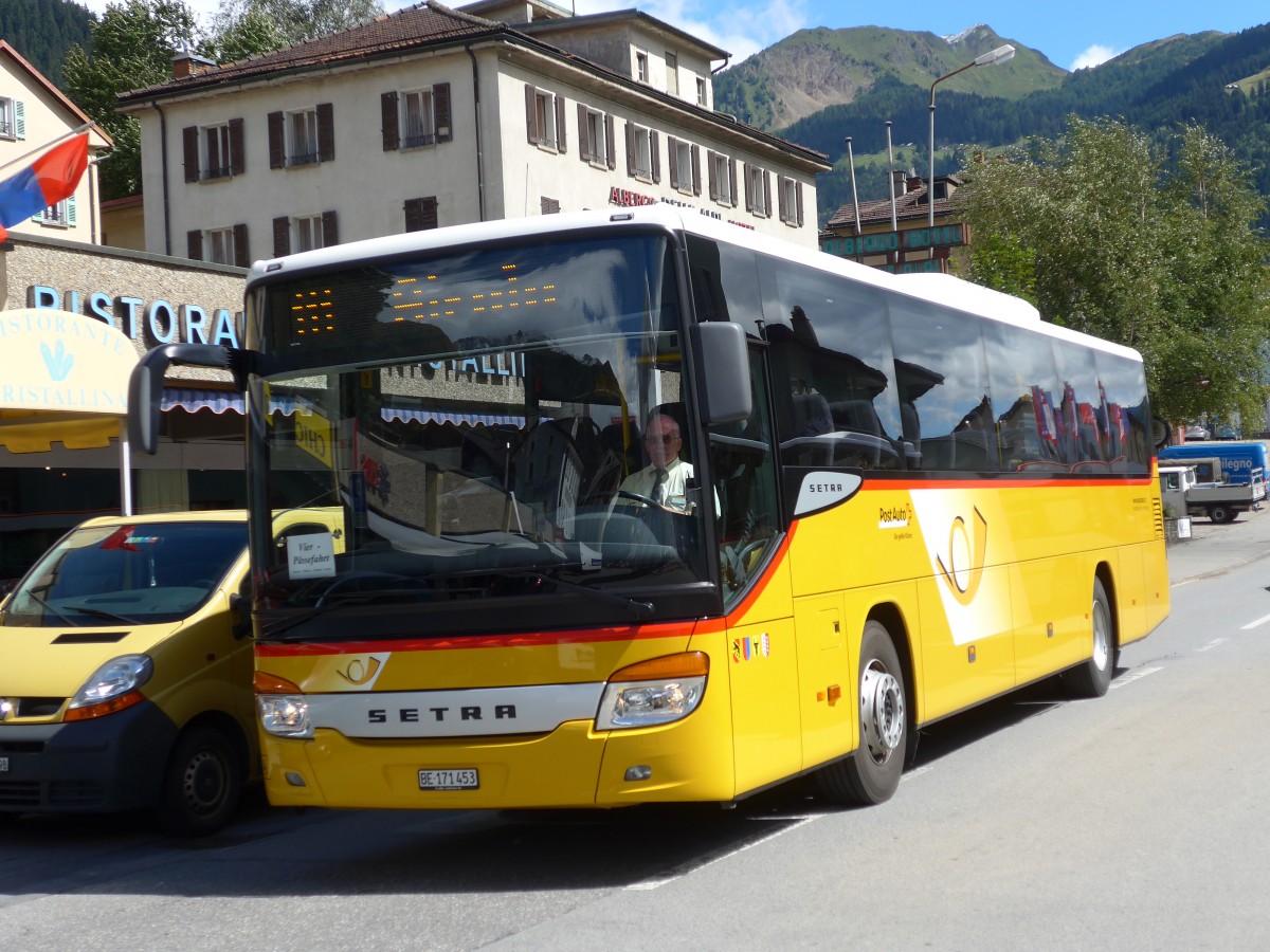 (154'786) - AVG Meiringen - Nr. 73/BE 171'453 - Setra am 1. September 2014 beim Bahnhof Airolo