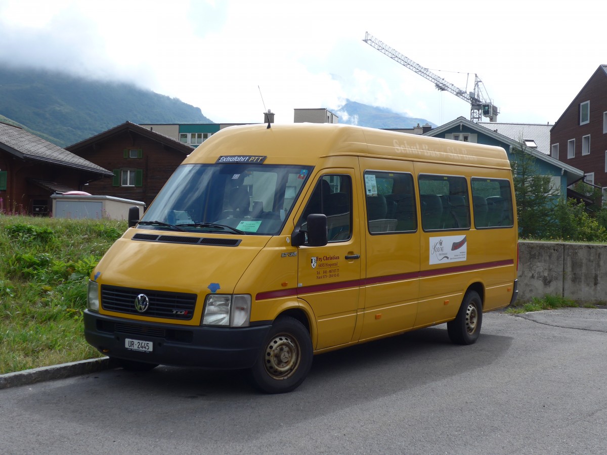 (154'852) - Fry, Hospental - UR 2445 - VW am 1. September 2014 beim Bahnhof Andermatt