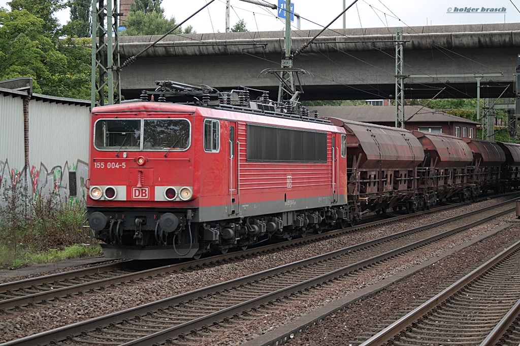 155 004-5 zog einen gemischten gterzug am 20.09.13 durch hh-harburg