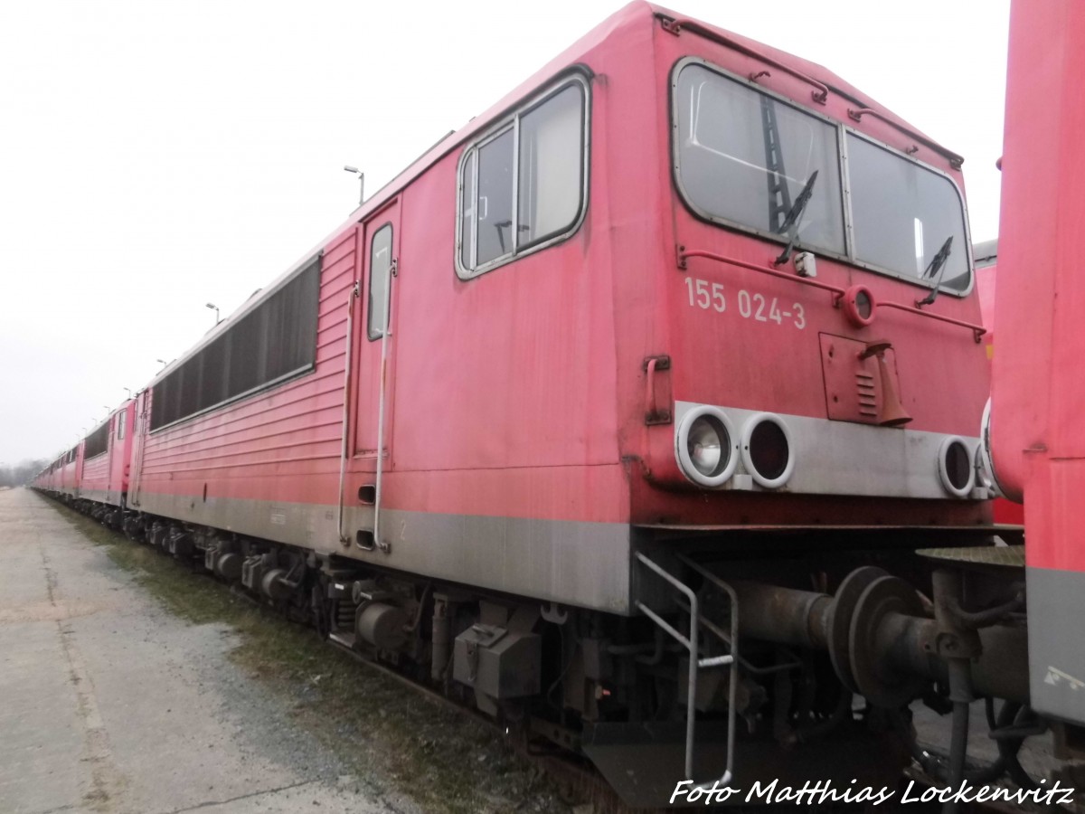 155 024 abgestellt in Mukran/Rgen am 2.1.16